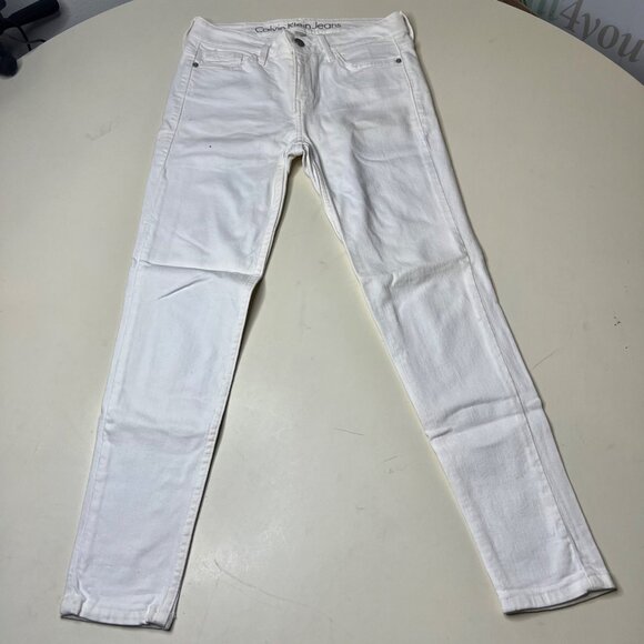 Calvin Klein White Skinny Jeans Modern Fit Size 2 - Picture 1 of 8